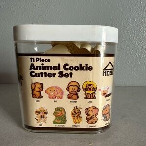 VTG 1980's Farm Zoo Wild Animals 10 Piece Cookie Imprint Emboss Cutter Set